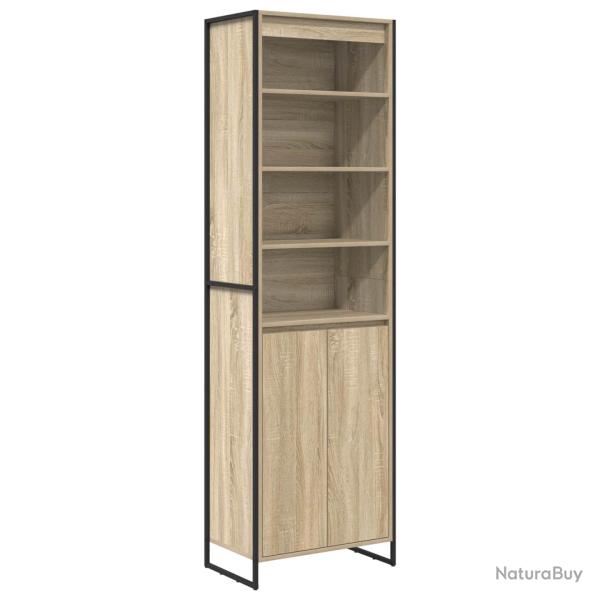 Lot de 2 armoires hautes rectangulaires pratiques modernes 60 x 36 x 200 cm en bois d'ing�nierie so
