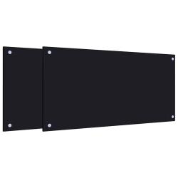 Lot de 2 dosserets de cuisine protection &eacute;claboussures facile &agrave; nettoyer 80 x 40 cm en verre tremp&eacute;