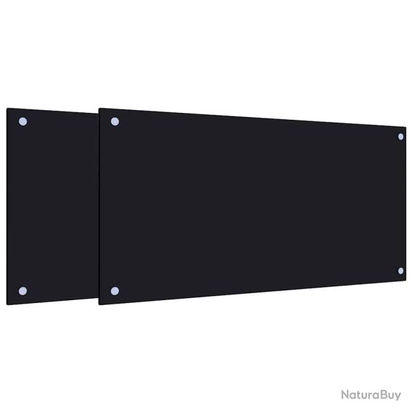 Lot de 2 dosserets de cuisine protection �claboussures facile � nettoyer 80 x 40 cm en verre tremp�