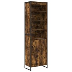 Lot de 2 armoires hautes modernes avec portes 60 x 36 x 200 cm rangement pratique salon en bois d'i
