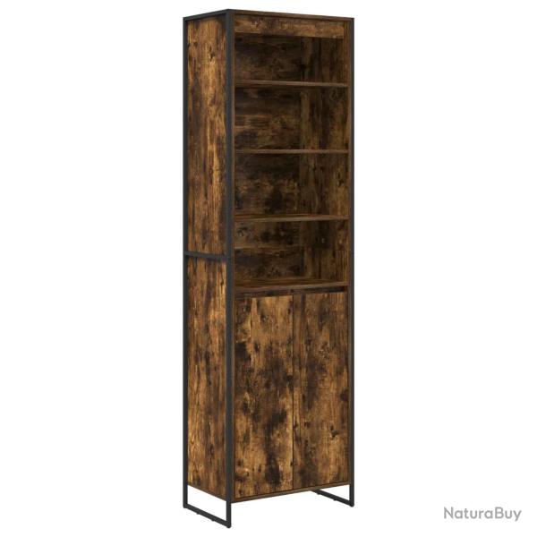 Lot de 2 armoires hautes modernes avec portes 60 x 36 x 200 cm rangement pratique salon en bois d'i