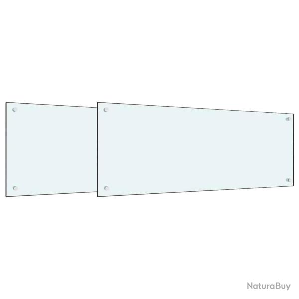 Lot de 2 dosserets de cuisine moderne �pur�s 100 x 40 cm thermor�sistant facile � installer en verr
