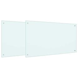 Lot de 2 dosserets de cuisine design moderne 100 x 60 cm thermor&eacute;sistant facile &agrave; installer en verr