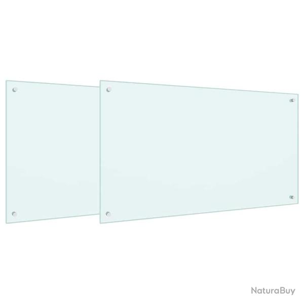 Lot de 2 dosserets de cuisine design moderne 100 x 60 cm thermor�sistant facile � installer en verr