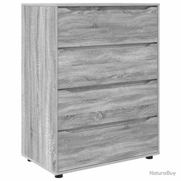 Armoire de rangement lot de 2 pratiques avec tiroirs 80 x 48 x 105 cm en bois d'ing�nierie gris son