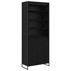 Lot de 2 armoires hautes rectangles modernes salon rangement pratique 79 x 36 x 200 cm en bois d'in