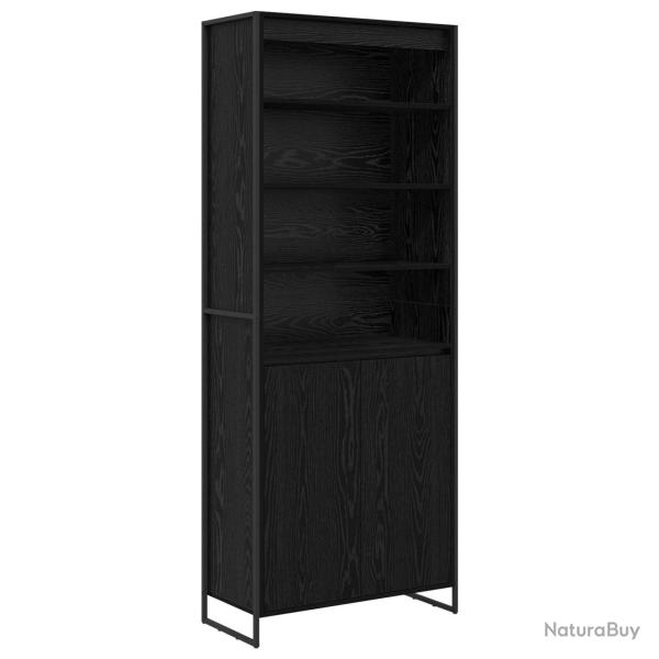 Lot de 2 armoires hautes rectangles modernes salon rangement pratique 79 x 36 x 200 cm en bois d'in