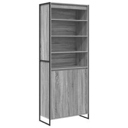 Lot de 2 armoires hautes modernes rectangulaires avec porte 79 x 36 x 200 cm en bois d'ing&eacute;nierie g
