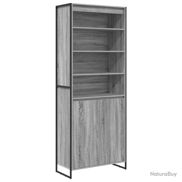 Lot de 2 armoires hautes modernes rectangulaires avec porte 79 x 36 x 200 cm en bois d'ing�nierie g