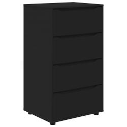 Armoire de rangement lot de 2 minimaliste avec tiroirs 60 x 48 x 105 cm en bois d'ing&eacute;nierie noir 0