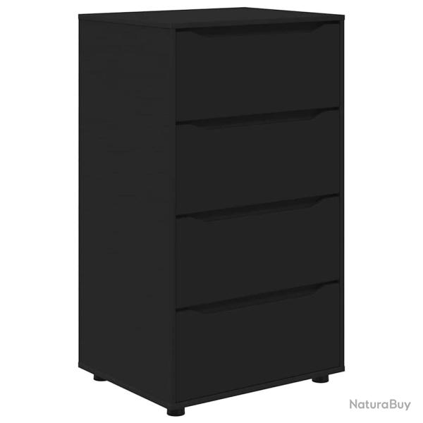 Armoire de rangement lot de 2 minimaliste avec tiroirs 60 x 48 x 105 cm en bois d'ing�nierie noir 0