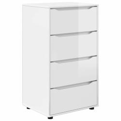 Armoire de rangement lot de 2 modernes fonctionnelles 60 x 48 x 105 cm en bois d'ing&eacute;nierie blanc b