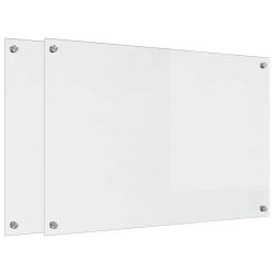 Lot de 2 dosserets de cuisine design moderne 90 x 60 cm durable et thermor&eacute;sistant en verre tremp&eacute;