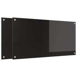 Lot de 2 dosserets de cuisine thermor&eacute;sistants 100 x 50 cm design moderne int&eacute;rieur en verre tremp&eacute;