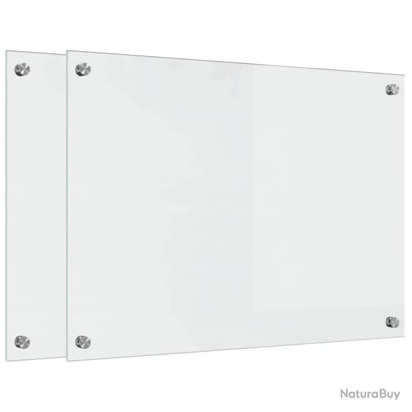 Lot de 2 dosserets de cuisine modernes 70 x 50 cm finition �l�gante facile � nettoyer en verre trem