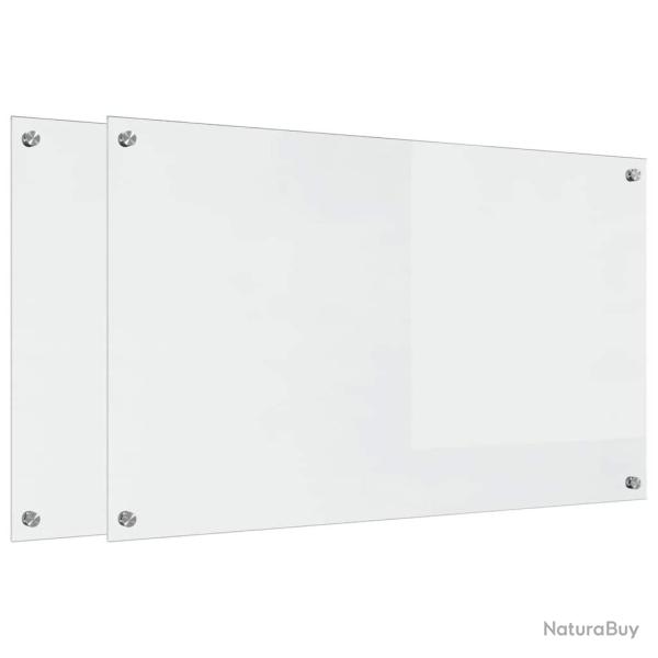 Lot de 2 dosserets de cuisine en verre tremp� 100 x 60 cm durable et thermor�sistant design minimal