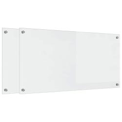 Lot de 2 dosserets de cuisine 100 x 50 cm durables et thermor&eacute;sistants design moderne en verre trem