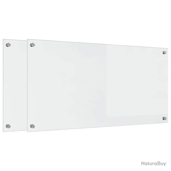 Lot de 2 dosserets de cuisine 100 x 50 cm durables et thermor�sistants design moderne en verre trem