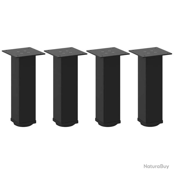 Lot de 4 pieds de table basse design moderne gamme de 30-32 cm avec patins r�glables en acier noir