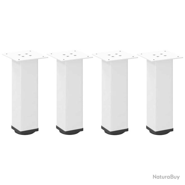 Lot de 4 pieds de table basse r�glables 30-32 cm design moderne look contemporain en acier blanc 02