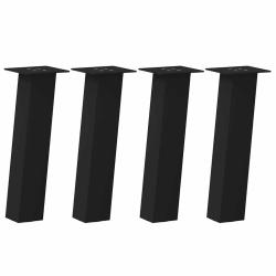 Lot de 4 pieds de table basse 30 cm design moderne avec patins anti-rayures en acier noir 02_0056793