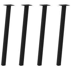 Lot de 4 pieds de table console 72 x 40 x 40 cm robustes et pratique design moderne en acier noir 0