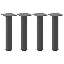 Lot de 4 pieds de table basse r&eacute;glables modernes design g&eacute;om&eacute;trique 42 x 44 cm en acier anthracite