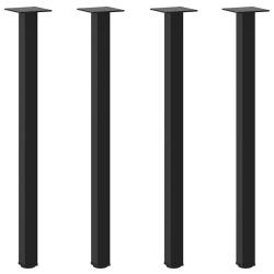 Lot de 4 pieds de table console g&eacute;om&eacute;triques r&eacute;glables 72-74 cm en acier thermolaqu&eacute; noir 02_0056753