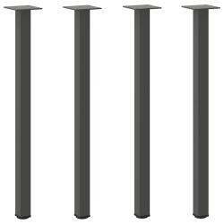 Lot de 4 pieds de table console modernes 72 x 74 cm avec patins de nivellement en acier anthracite
