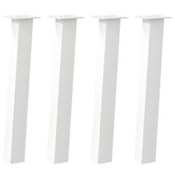 Lot de 4 pieds de table console moderne blanc 72 cm en acier thermolaqu&eacute; blanc 02_0056802