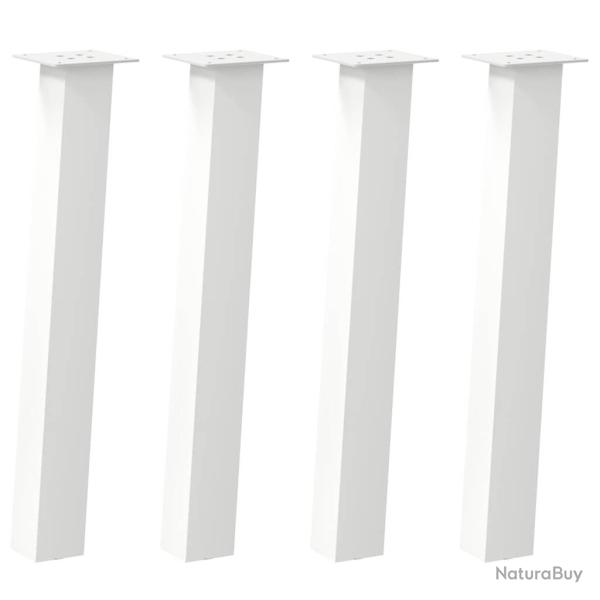 Lot de 4 pieds de table console moderne blanc 72 cm en acier thermolaqu� blanc 02_0056802