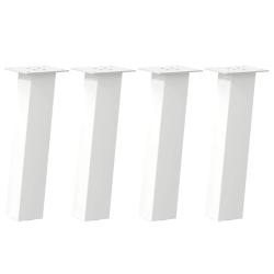 Lot de 4 pieds de table basse design moderne 30 x 30 x 30 cm pratique robustesse en acier blanc 02_