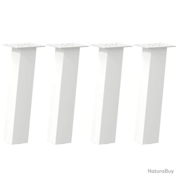 Lot de 4 pieds de table basse design moderne 30 x 30 x 30 cm pratique robustesse en acier blanc 02_