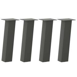 Lot de 4 pieds de table basse robustes 30 cm avec patins en caoutchouc design moderne en acier anth
