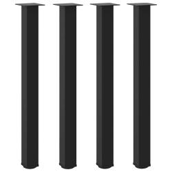 Lot de 4 pieds de table de bar r&eacute;glables 90 x 90 x 92 cm design moderne cuisine en acier noir 02_00