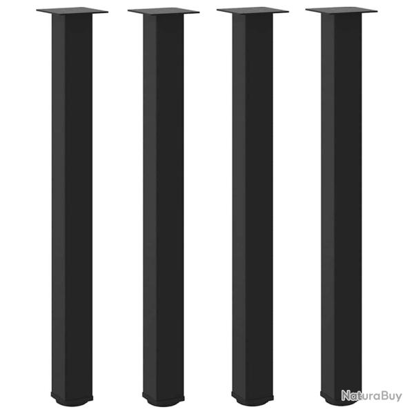 Lot de 4 pieds de table de bar r�glables 90 x 90 x 92 cm design moderne cuisine en acier noir 02_00