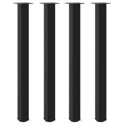 Lot de 4 pieds de table de bar modernes ajustables 110-112 cm en acier thermolaqu&eacute; noir 02_0056777