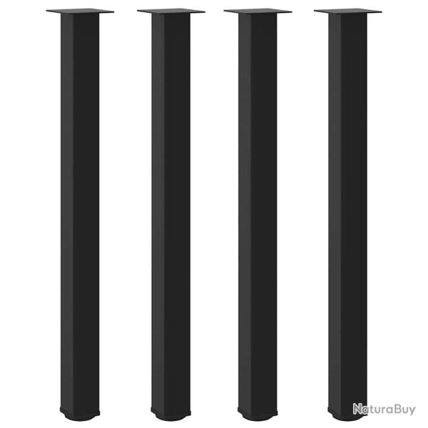 Lot de 4 pieds de table de bar modernes ajustables 110-112 cm en acier thermolaqu� noir 02_0056777