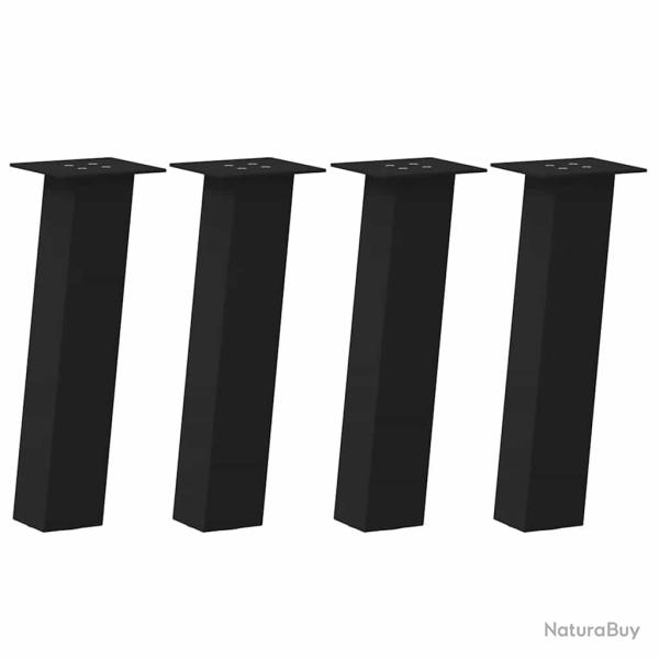 Lot de 4 pieds de table basse modernes 42 cm en acier noir design �pur� fonctionnel 02_0056797