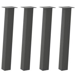 Lot de 4 pieds de table console 72 x 72 cm design moderne pratique fixation rapide en acier anthrac