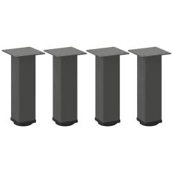 Lot de 4 pieds de table basse r&eacute;glables 30-32 cm acier anthracite moderne pratique 02_0056759