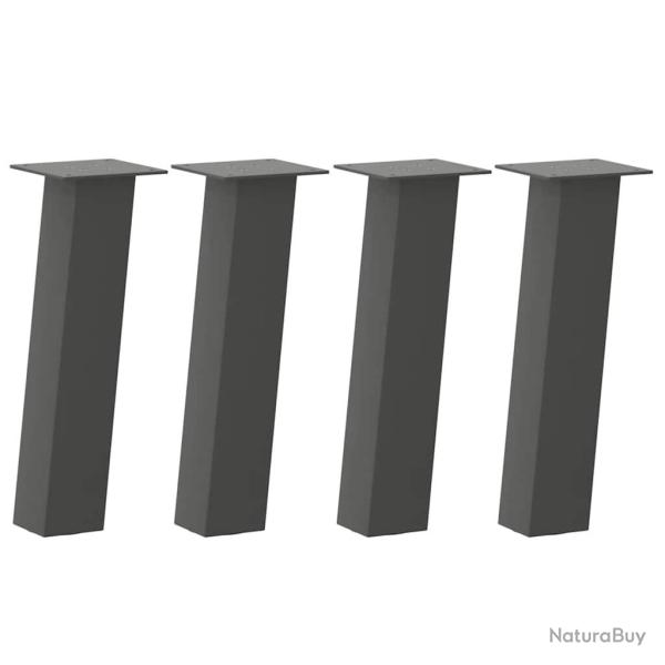 Lot de 4 pieds de table basse 42 cm esth�tique moderne pratique en acier anthracite 02_0056799