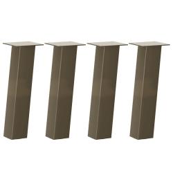 Lot de 4 pieds de table basse robustes design contemporain 42 cm en acier naturel 02_0056800