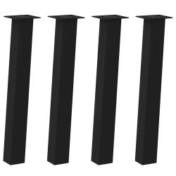 Lot de 4 pieds de table console 72 x 72 x 72 cm design moderne pratique avec patins en acier noir 0