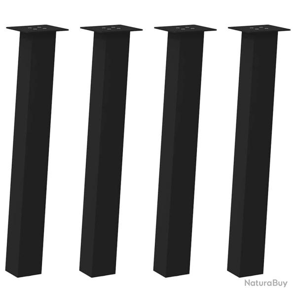 Lot de 4 pieds de table console 72 x 72 x 72 cm design moderne pratique avec patins en acier noir 0