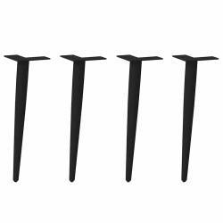Lot de 4 pieds de table basse coniques r&eacute;glables 30-31 cm en acier noir 02_0056805