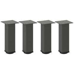 Lot de 4 pieds de table basse modernes r&eacute;glables 42 x 44 cm en acier anthracite 02_0056763