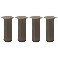 Lot de 4 pieds de table basse design moderne 42-44 cm fonctionnels et &eacute;l&eacute;gants en acier naturel 02_