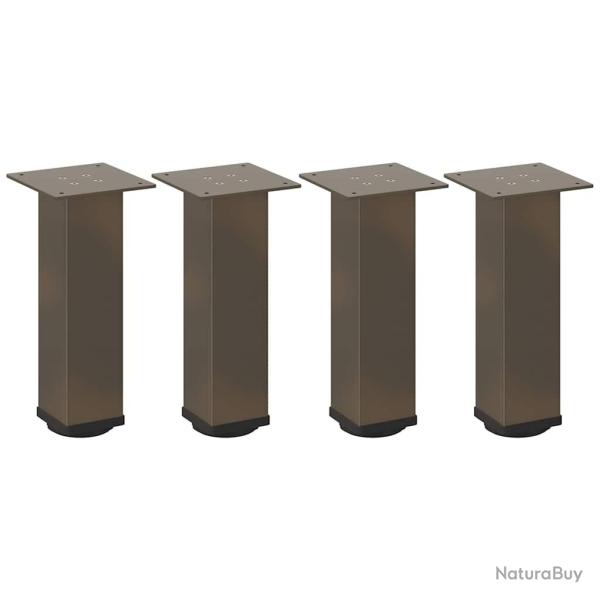 Lot de 4 pieds de table basse design moderne 42-44 cm fonctionnels et �l�gants en acier naturel 02_