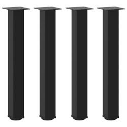 Lot de 4 pieds de table console g&eacute;om&eacute;triques r&eacute;glables 72-74 cm en acier noir 02_0056765
